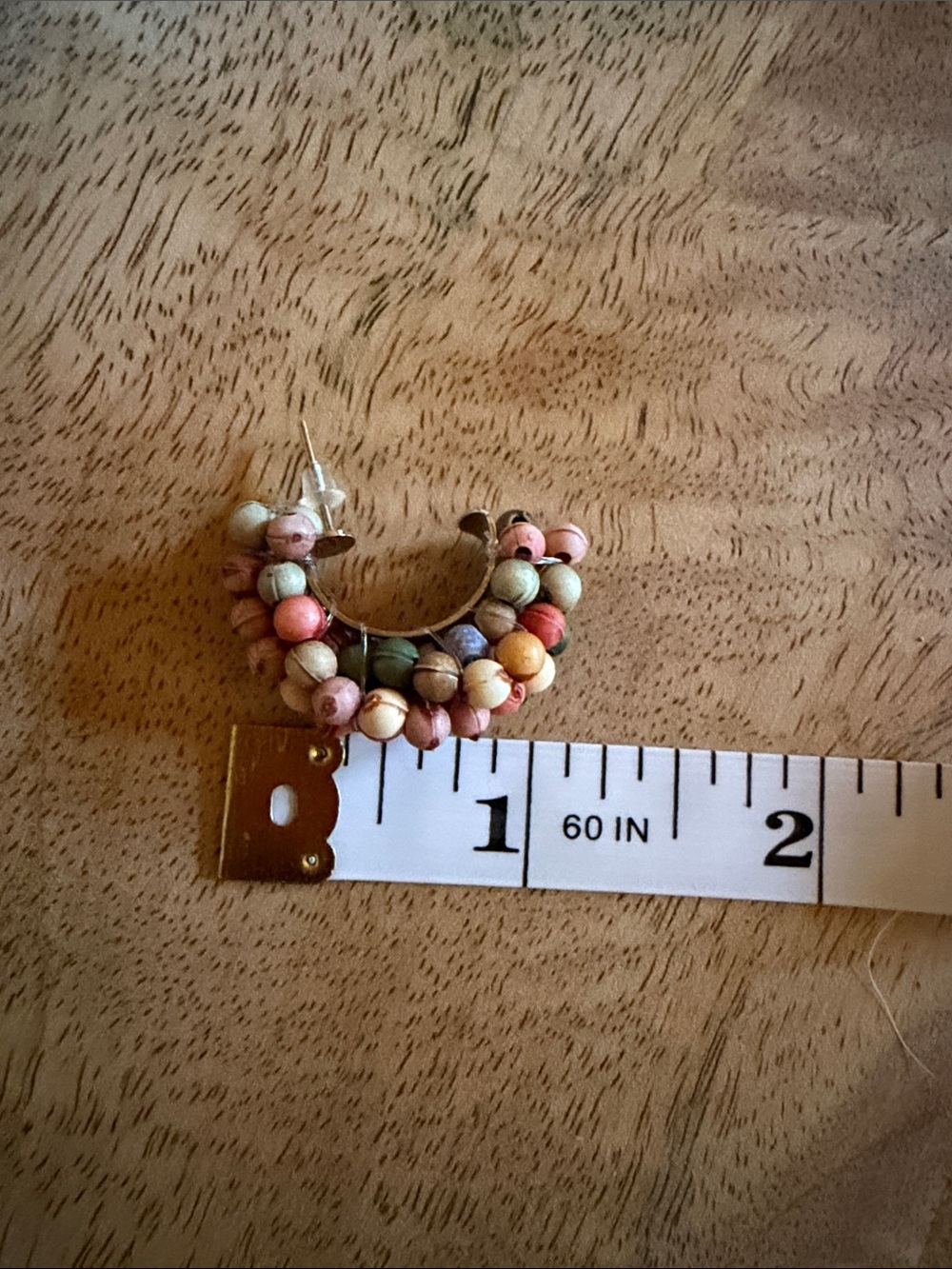 Beaded Hoop Earrings in Multicolor Pastel Tones - Women Jewelry - Picture 4 of 4